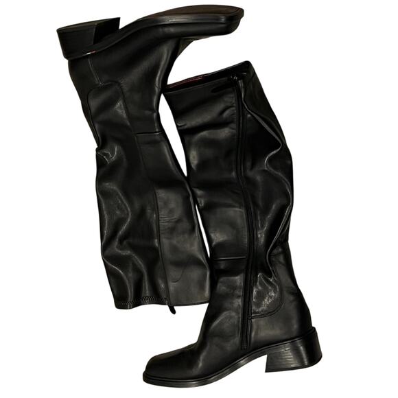 Franco Sarto L-Giselle Wide Calf Knee High Boot Leather Black Size 9.5 M NWOT - Picture 9 of 10